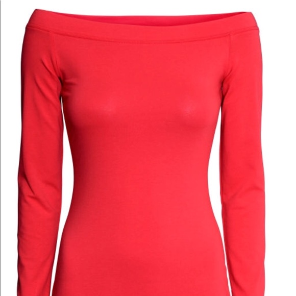 H&M Off Shoulder Red Dress - Picture 7 of 7